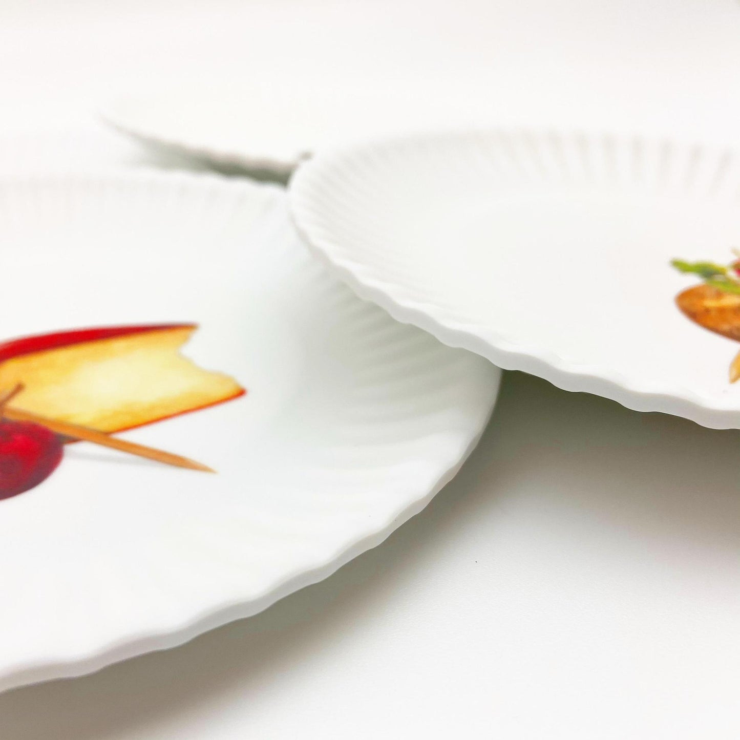 Plate - 6" "Paper Plate" Cheese/Mushroom/Olive/Fig - Melamine