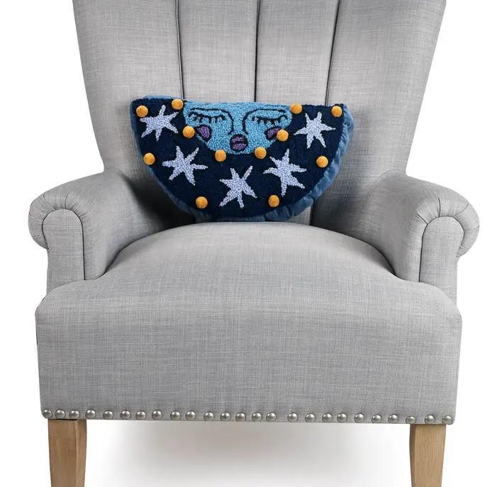 Pillow - Night - Semi Circle - Hooked Wool