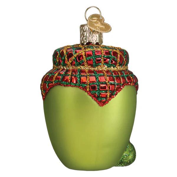 Ornament - Blown Glass - Jar of Olives