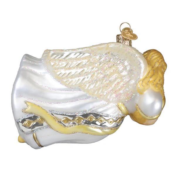 Ornament - Blown Glass - Angel with Heart