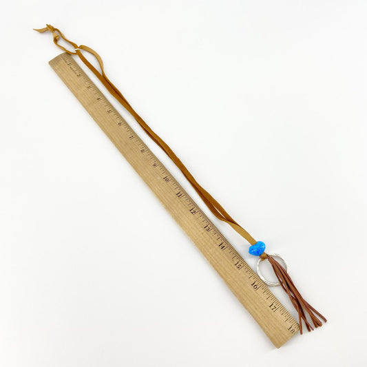 Necklace - Sterling/Leather/Donkey Bead