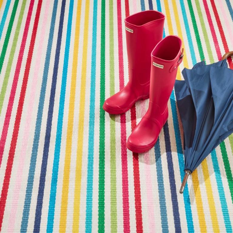 Rug - Machine-Washable - Rainbow Stripe Multi