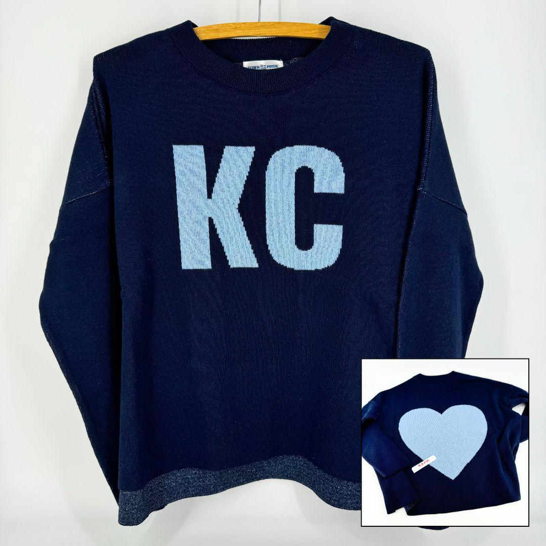 Sweater - KC/Heart (Navy + Light Blue) - Exclusive