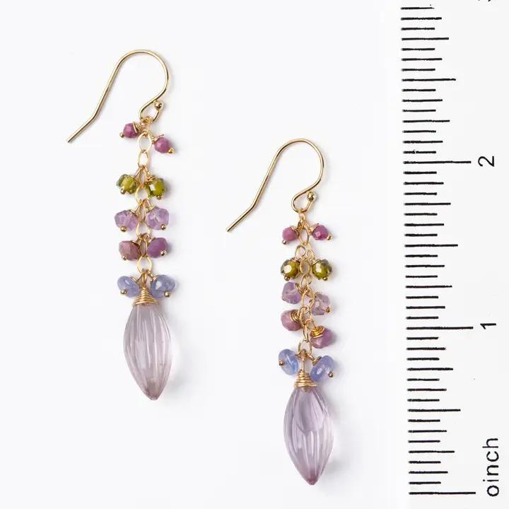 Earrings - Amethyst/Tanzanite - 14kt on Silver