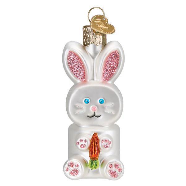 Ornament - Blown Glass - Marshmallow Bunny