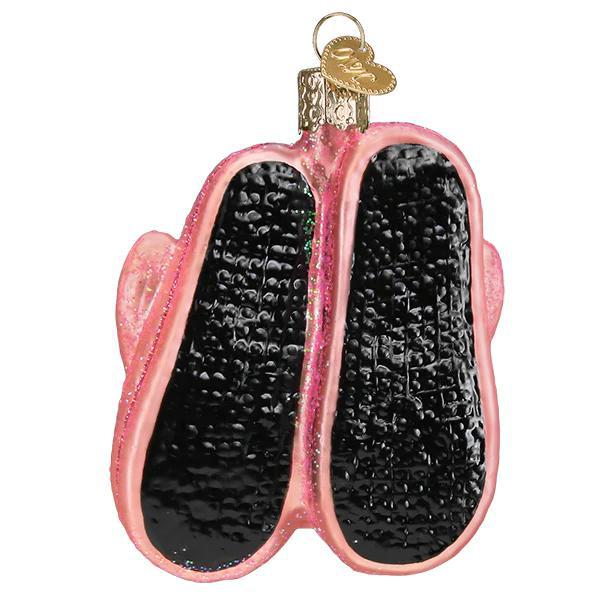 Ornament - Blown Glass - Bunny Slippers