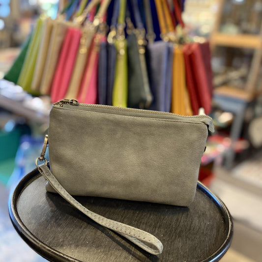 4 in 1 Handbag - Crossbody/Clutch/Wristlet - Earth Grey