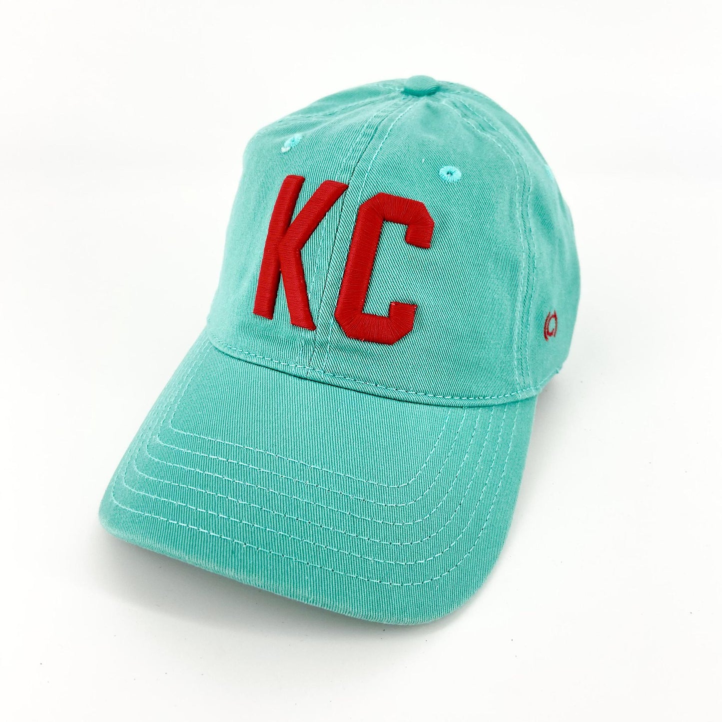 Ballcap - KC - Red on Turquoise