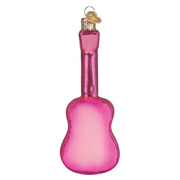 Ornament - Blown Glass - Glittered Glam Guitar