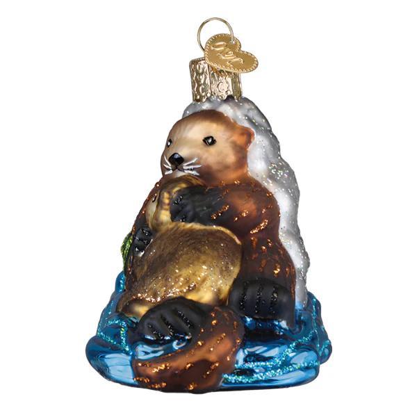 Ornament - Blown Glass - Otter with Pup