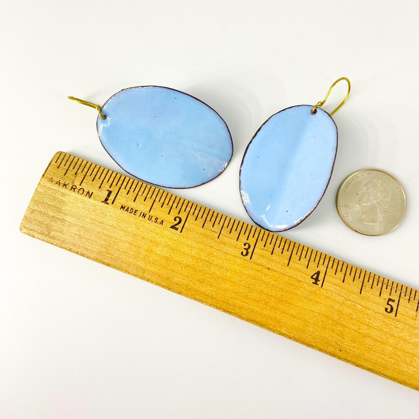 Earrings - Kiln-Fired Enamel & Brass