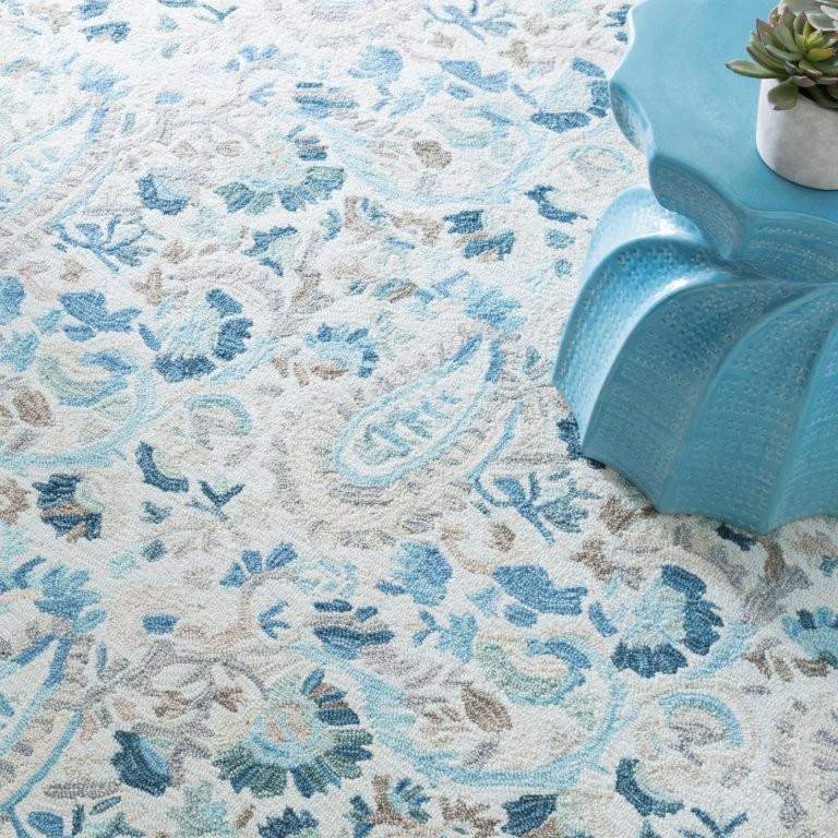 Rug - Micro Hooked Wool - Ines Blue