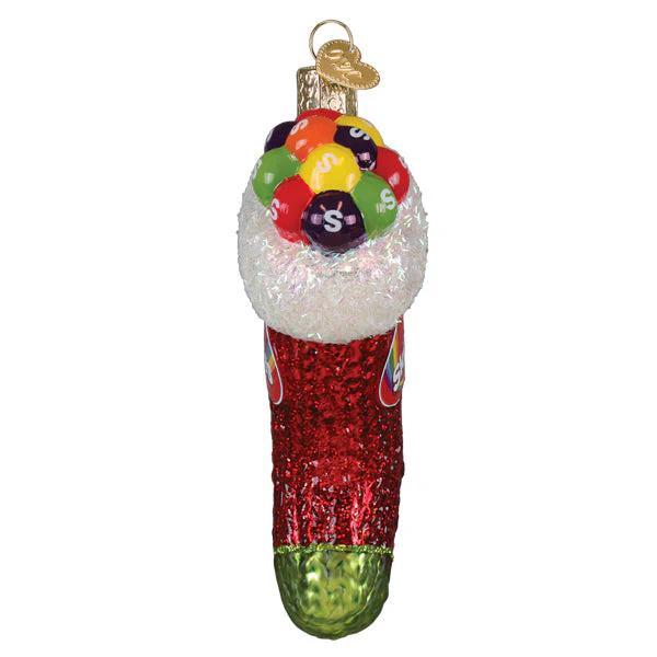 Ornament - Blown Glass - Skittles Stocking