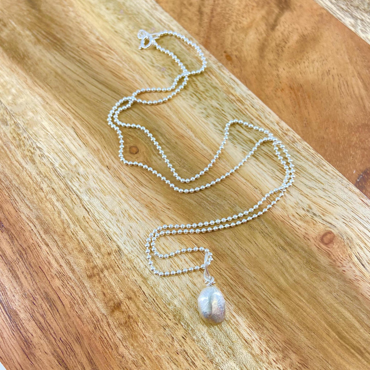 Necklace - Reclaimed Sterling Dollop on Sterling Chain