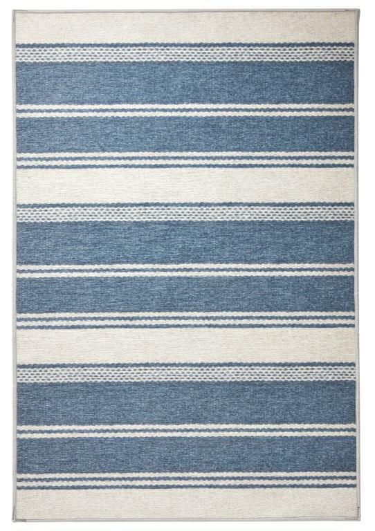 Rug - Machine Washable - Bowman Stripe Blue