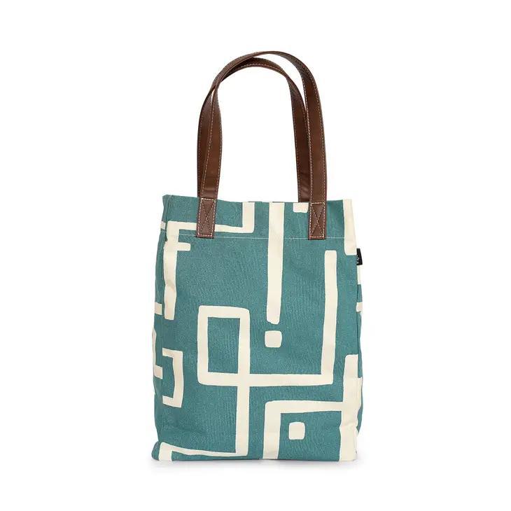 Bag - 2 Handled Tote - Geo Turquoise (VIDEO)