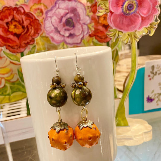 Earrings - Beaded Originals - Big Orange
