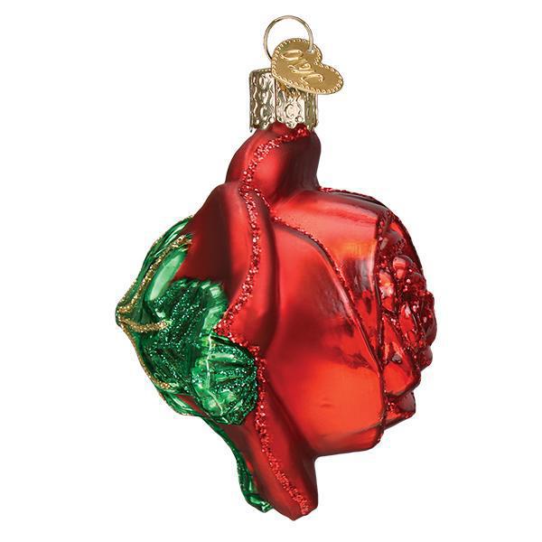 Ornament - Blown Glass - Red Rose