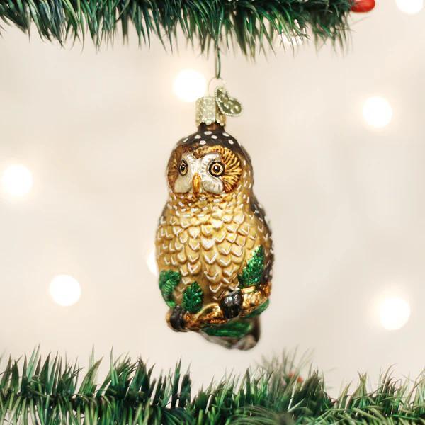 Ornament - Blown Glass - Spotted Owl