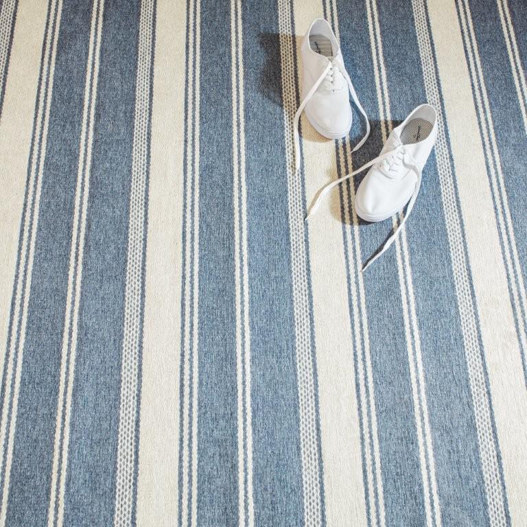 Rug - Machine Washable - Bowman Stripe Blue
