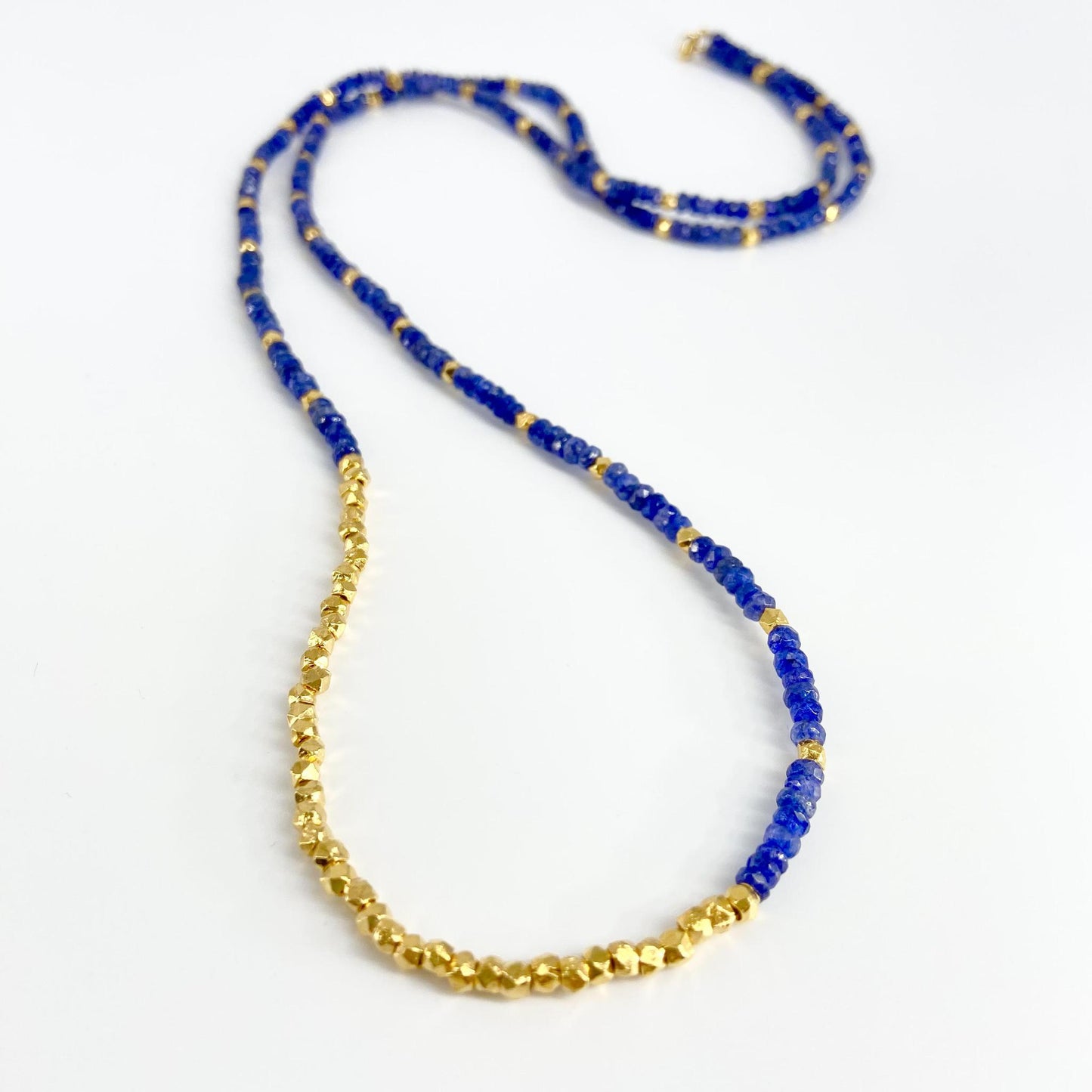 Necklace - Sapphire & 18K Gold Vermeil Beads
