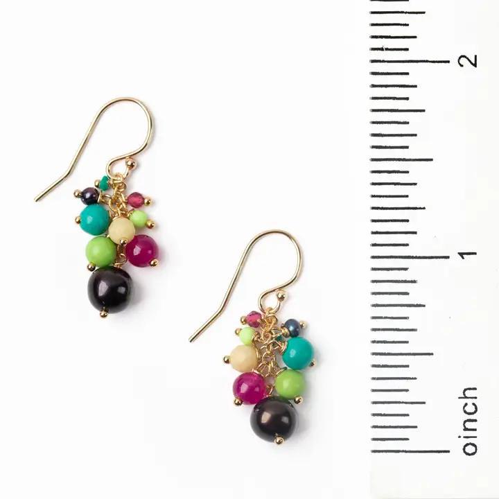 Earrings - Pearl/Turquoise/Ruby/Jade - 14kt Gold on Silver