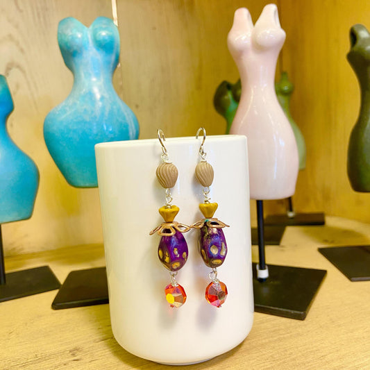 Earrings - Beaded Originals - Orange Spark