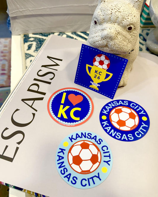 Sticker - Kansas City Soccer Ball - Light Blue