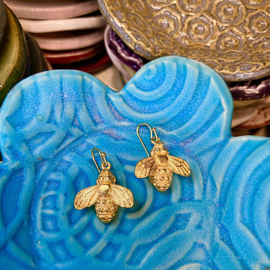 Earrings - Gold Bee - 24kt Gold Plated
