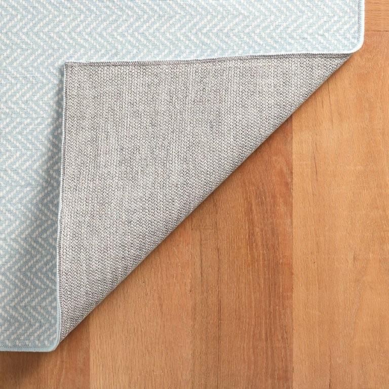 Rug - Machine Washable - Herringbone Swedish Blue