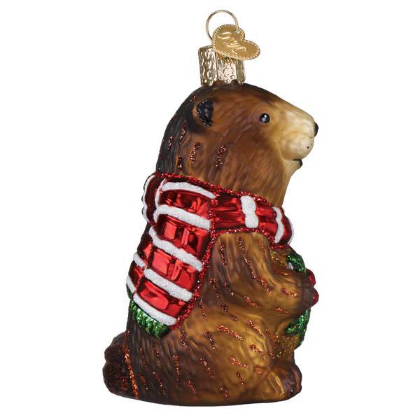 Ornament - Blown Glass - Merry Marmot