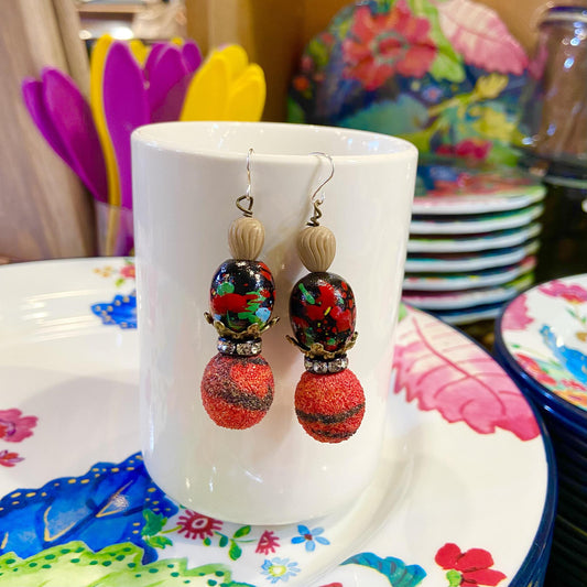 Earrings - Beaded Originals - Big Red