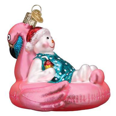 Ornament - Blown Glass - Pool Float Snowman