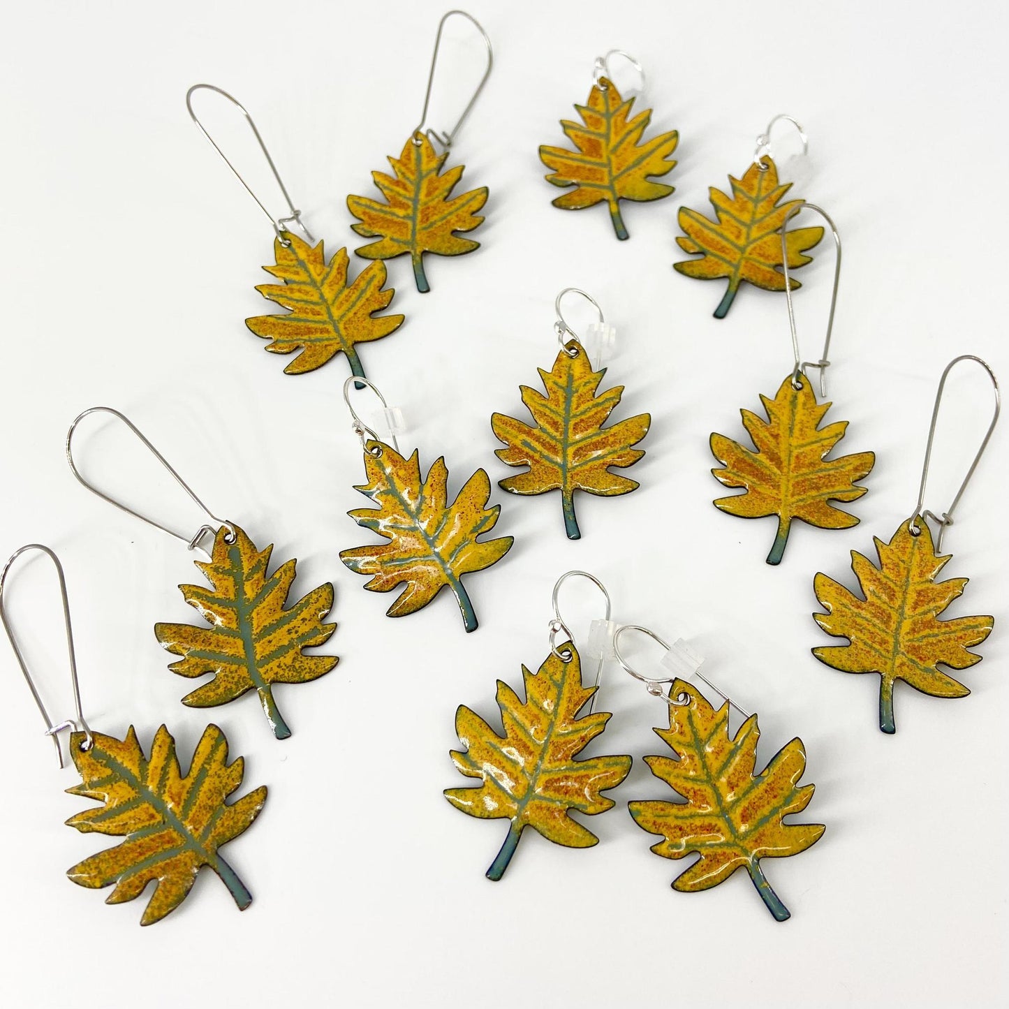 Earrings - Maple Leaves - Enamel