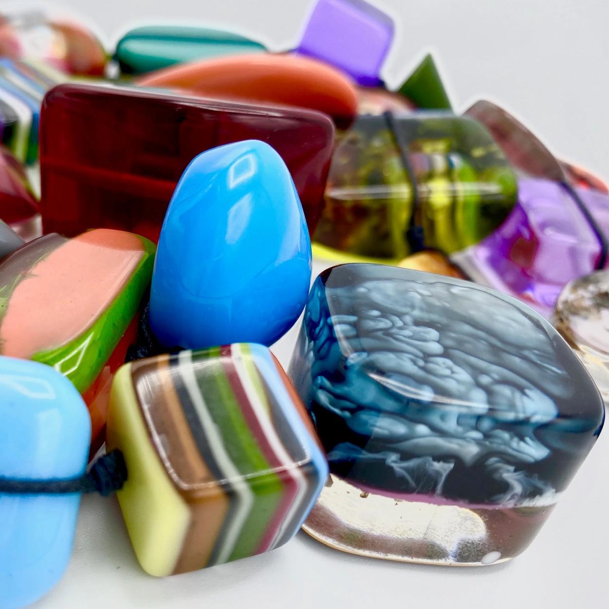 Necklace - Handknotted Resin Original - Handmade