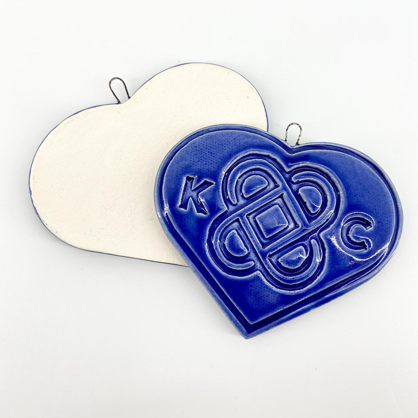 Decoration/Ornament - KC "Interlocking Hearts" Heart - Blue