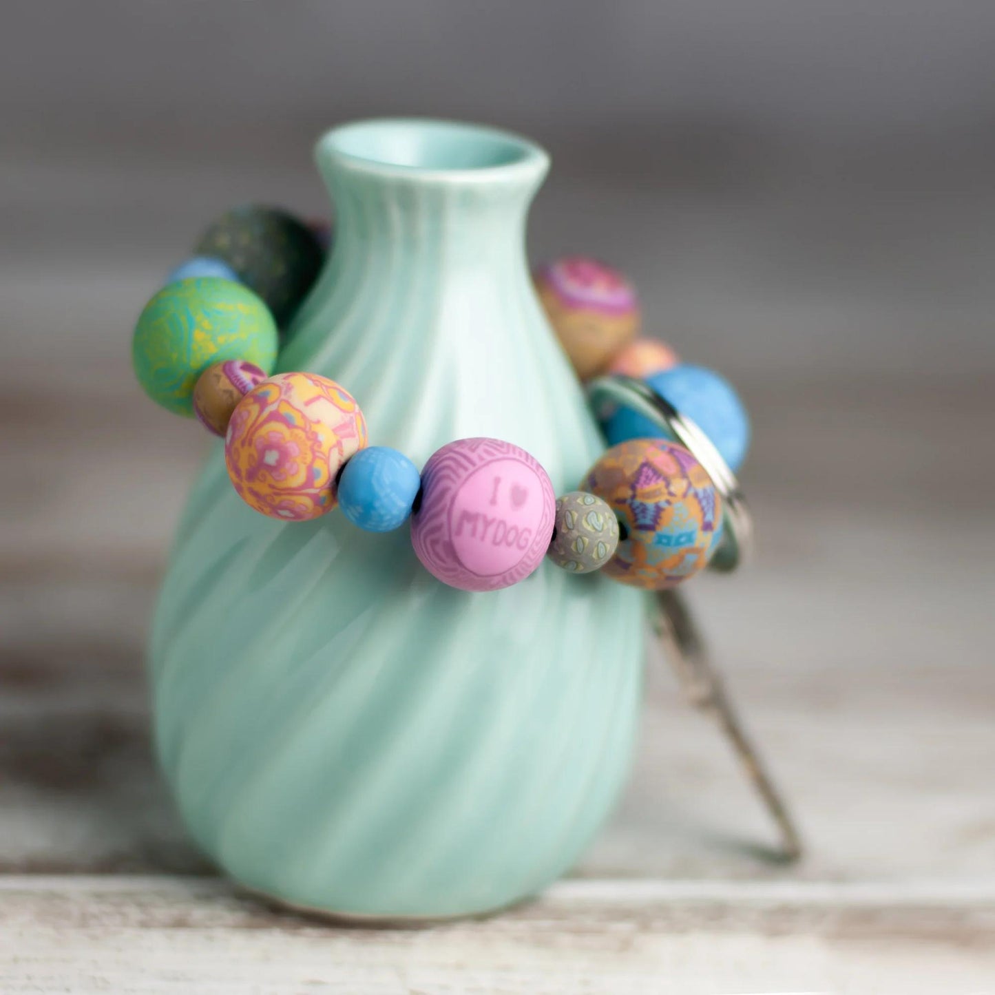 Bracelet Keychain - Dog Days - Polymer Clay