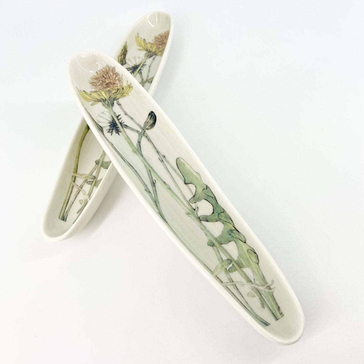 Tray - Glazed Ceramic - yellow flowers