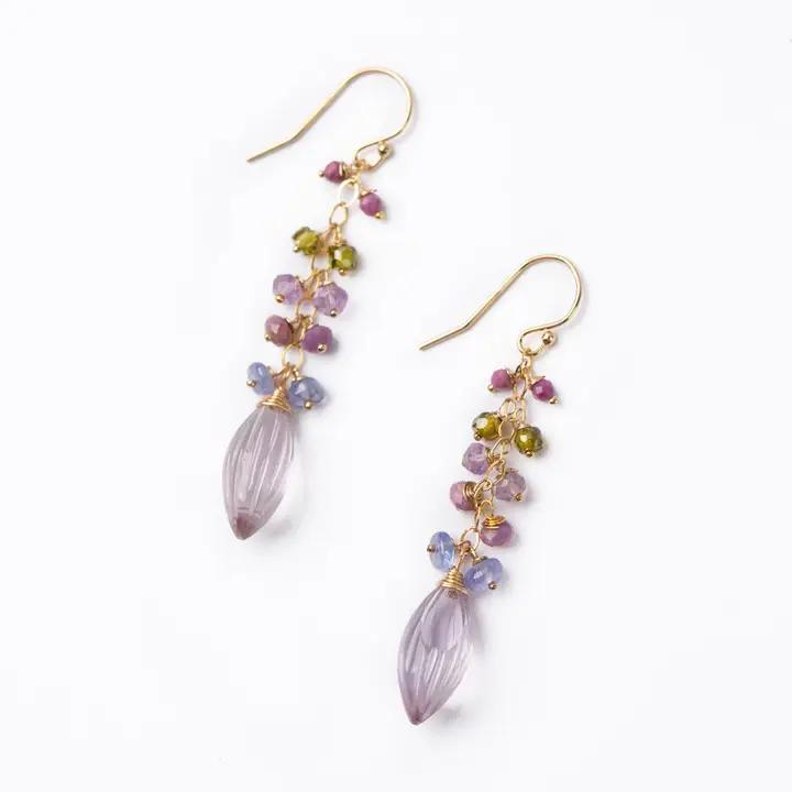 Earrings - Amethyst/Tanzanite - 14kt on Silver