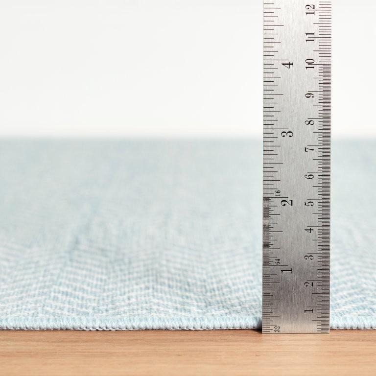 Rug - Machine Washable - Herringbone Swedish Blue