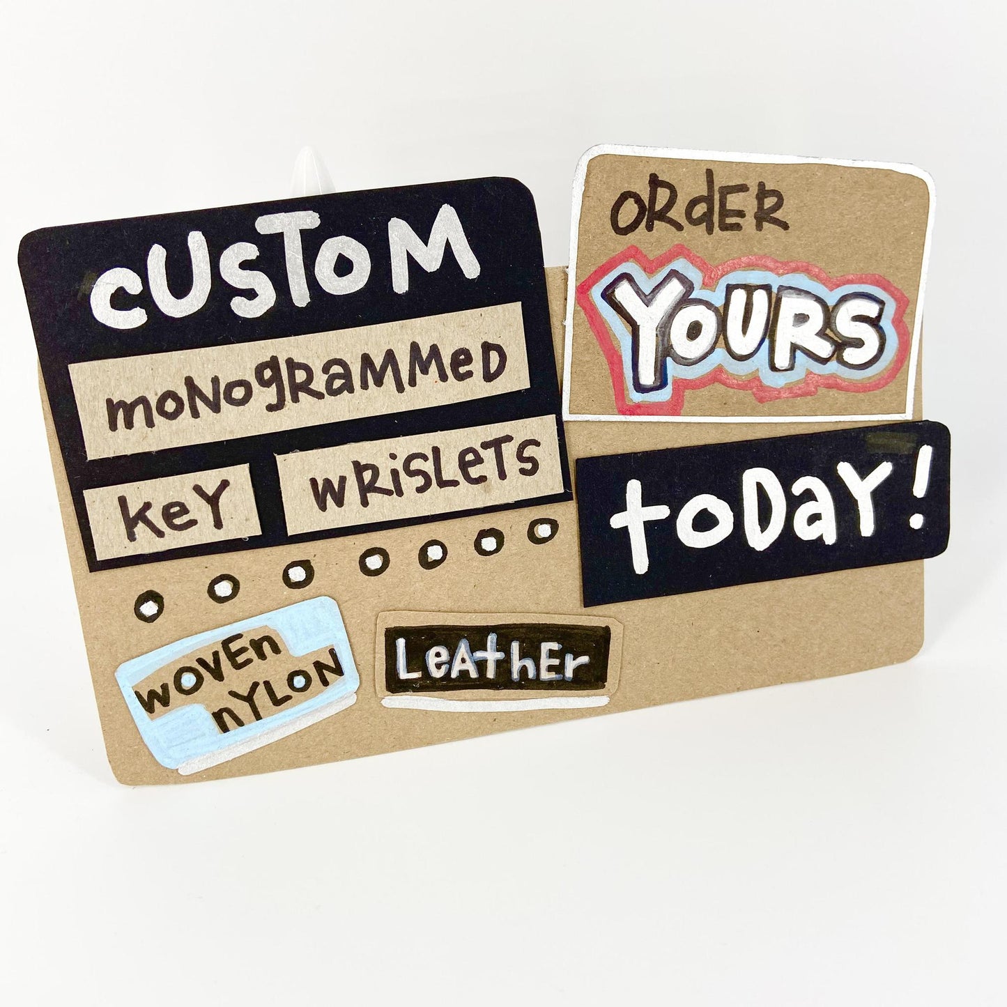 Bracelet Keyring - CUSTOM - Stacked Initials