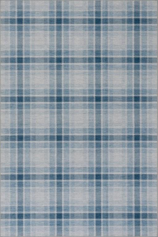 Rug - Machine Washable - Andri Modern Plaid Blue