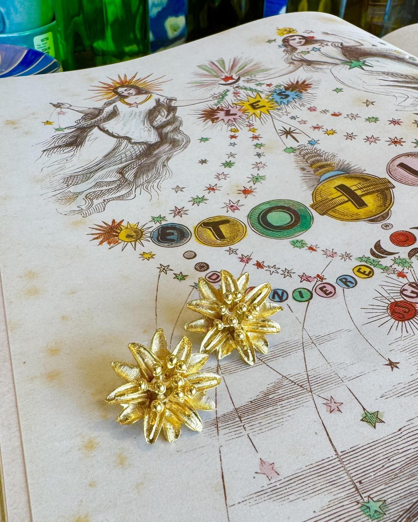 Earrings - Flower Studs - 14kt Gold Vermeil