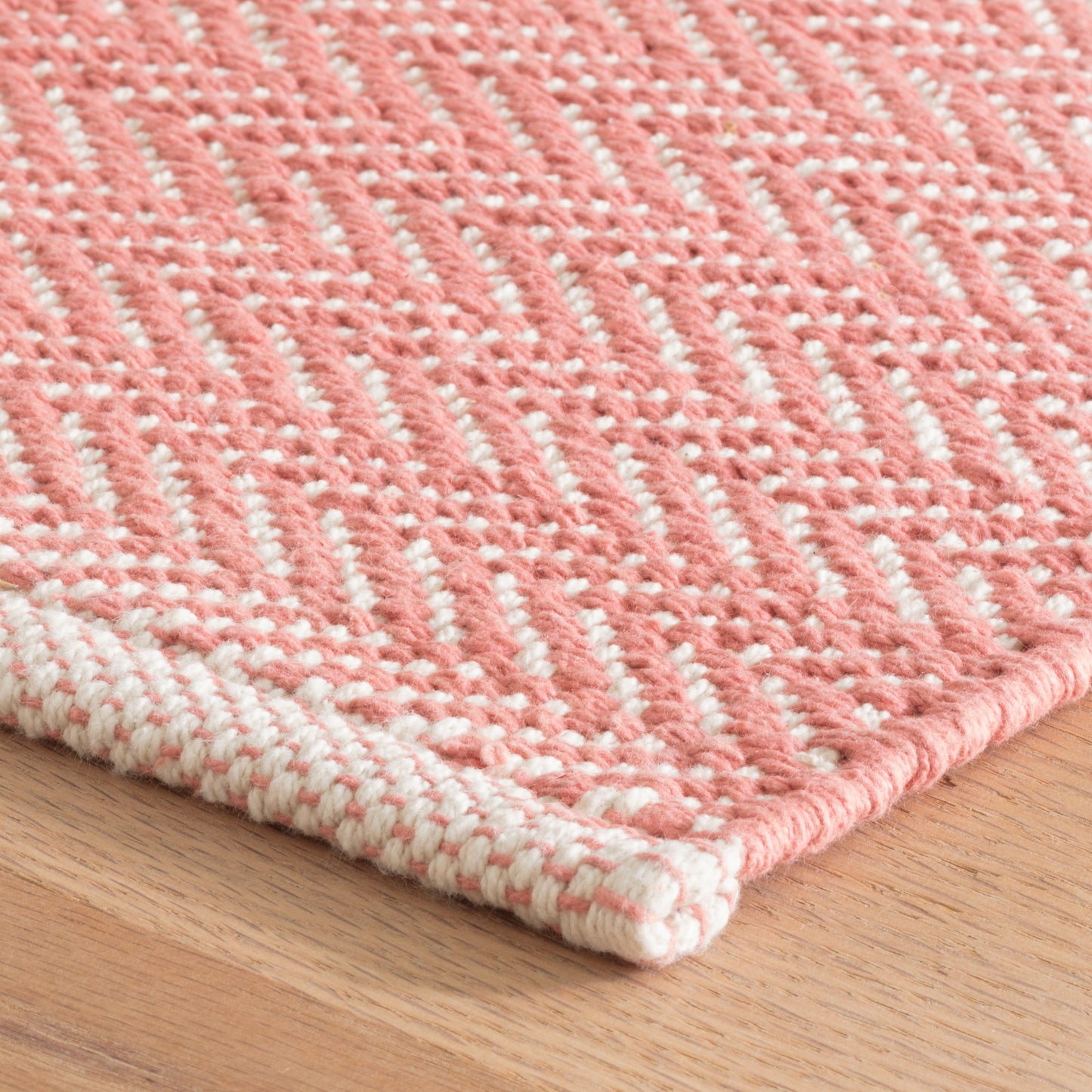 Rug - Woven Cotton - Herringbone Coral