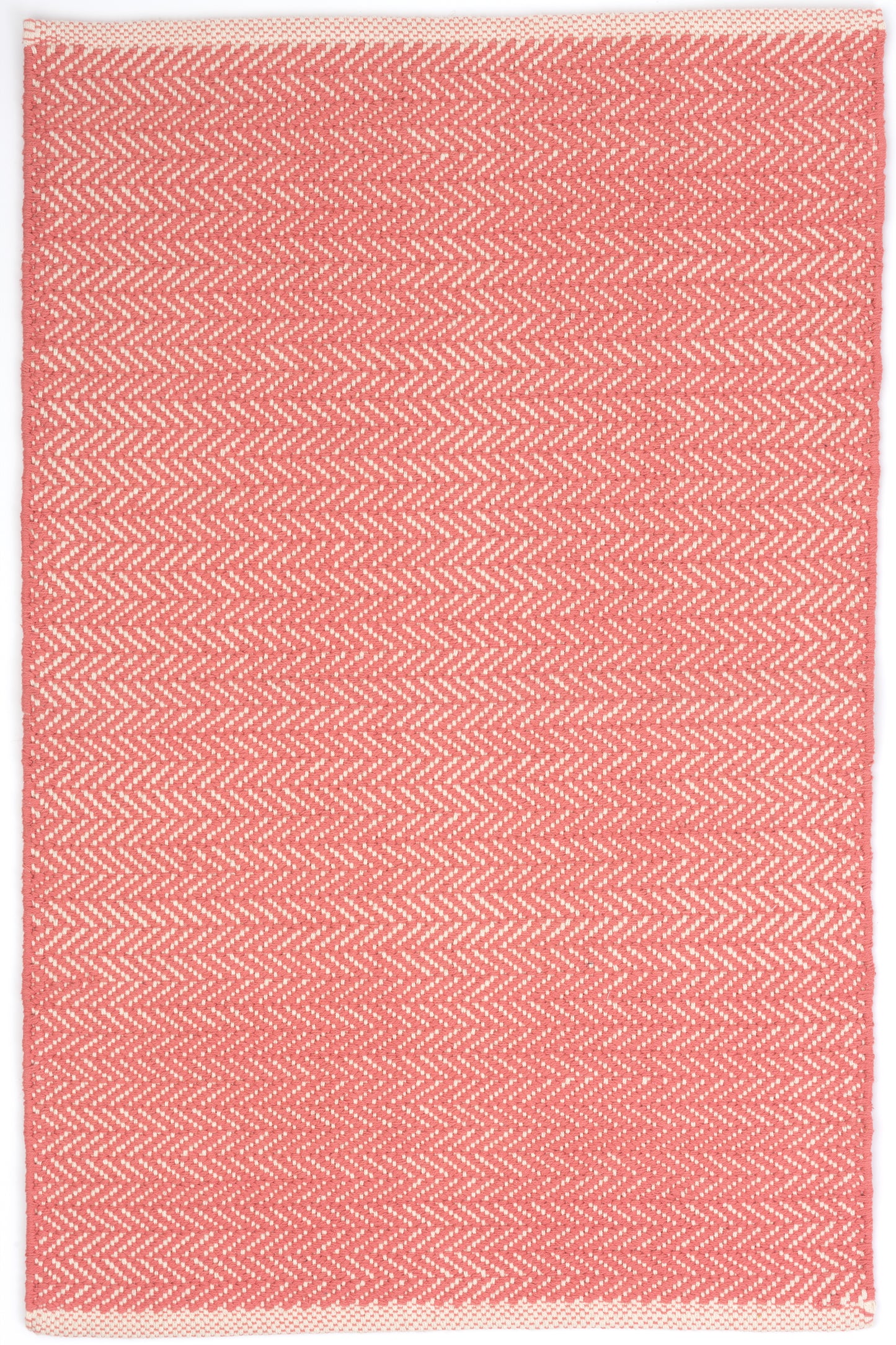 Rug - Woven Cotton - Herringbone Coral