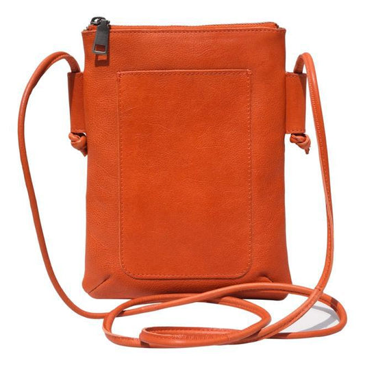 Handbag - Leather "Grab & Go" Crossbody - Orange