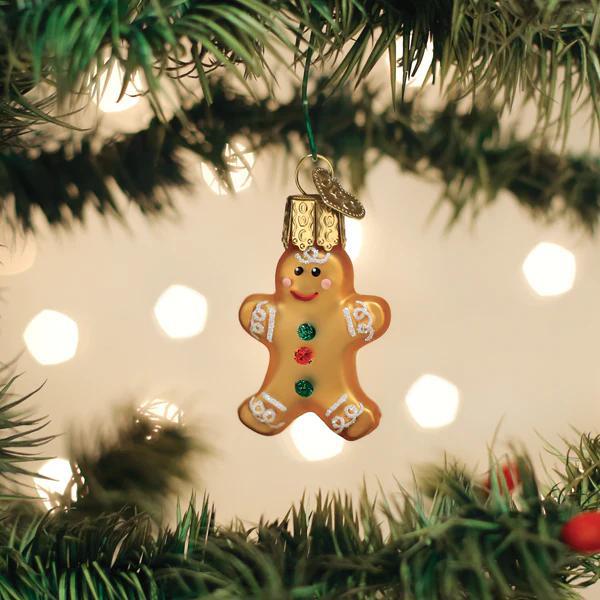 Ornament - Blown Glass - Mini Gingerbread Man