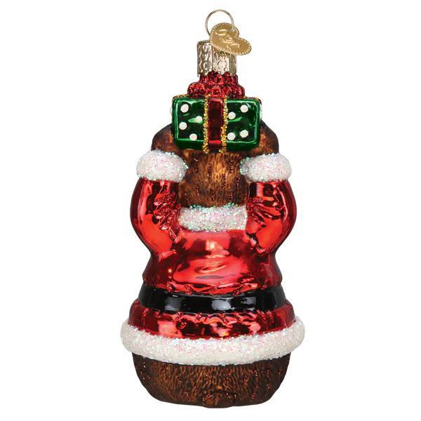 Ornament - Blown Glass - Christmas Bear
