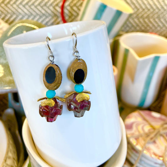 Earrings - Beaded Originals - Triple Gingko