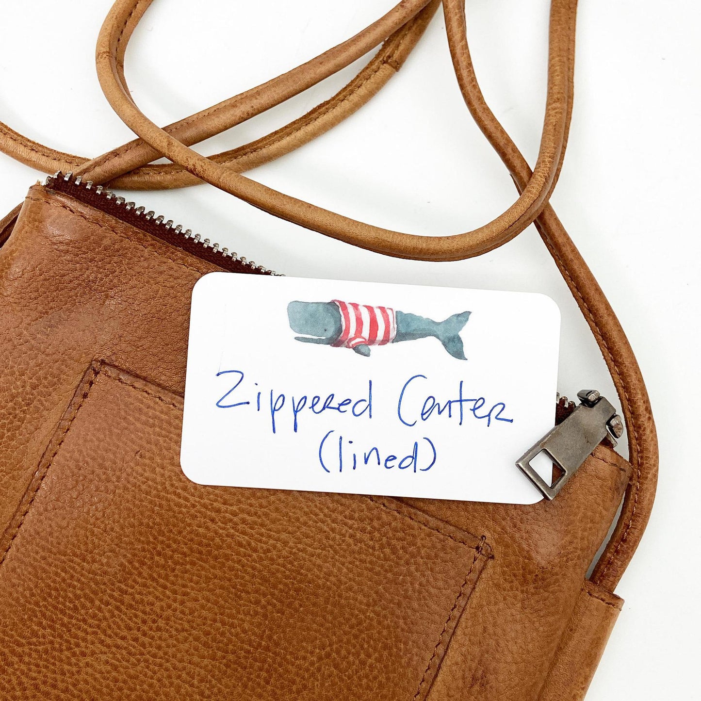Handbag - Leather "Grab & Go" Crossbody - Sky Blue